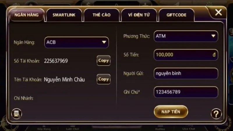 Five88 hổ trợ đa dạng phương thức rút tiền